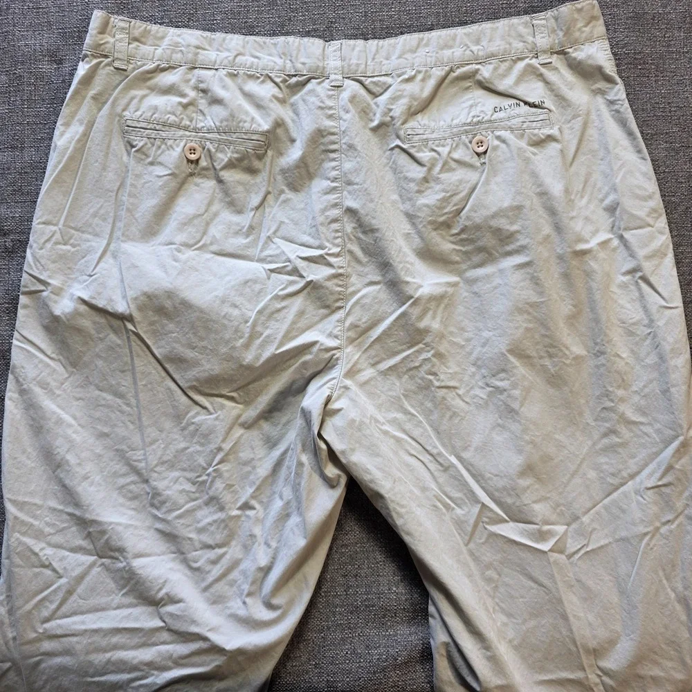 Calvin Klien Pants Mens Biege 40 x 32 Cotton Light Weight